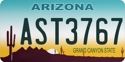 AZ license plate AST3767