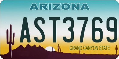 AZ license plate AST3769