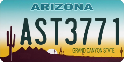 AZ license plate AST3771