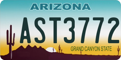 AZ license plate AST3772