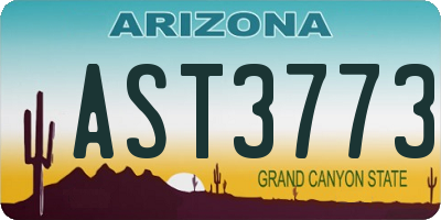 AZ license plate AST3773