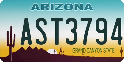 AZ license plate AST3794