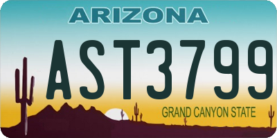 AZ license plate AST3799