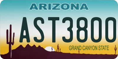 AZ license plate AST3800