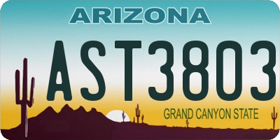 AZ license plate AST3803