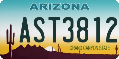 AZ license plate AST3812