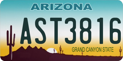 AZ license plate AST3816