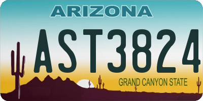 AZ license plate AST3824