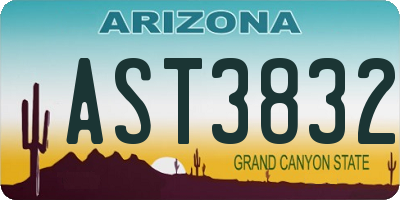 AZ license plate AST3832