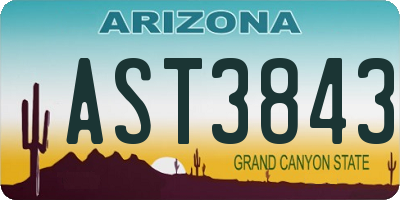 AZ license plate AST3843