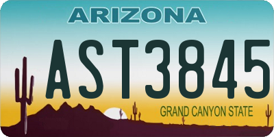 AZ license plate AST3845