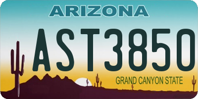 AZ license plate AST3850
