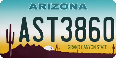 AZ license plate AST3860