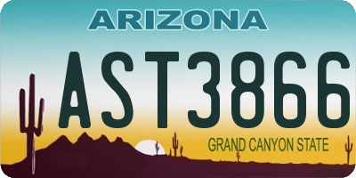 AZ license plate AST3866