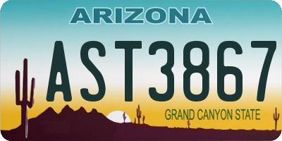 AZ license plate AST3867