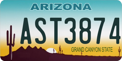 AZ license plate AST3874