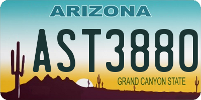 AZ license plate AST3880