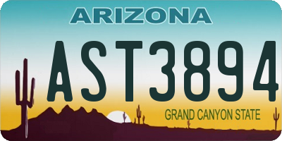 AZ license plate AST3894