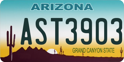 AZ license plate AST3903