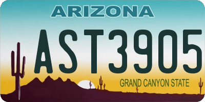 AZ license plate AST3905