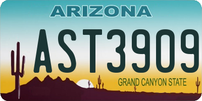 AZ license plate AST3909