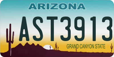 AZ license plate AST3913
