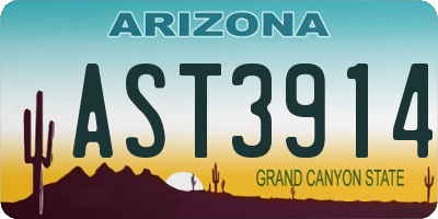 AZ license plate AST3914
