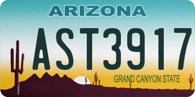 AZ license plate AST3917