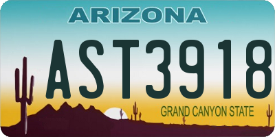 AZ license plate AST3918