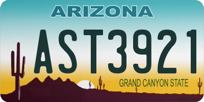 AZ license plate AST3921