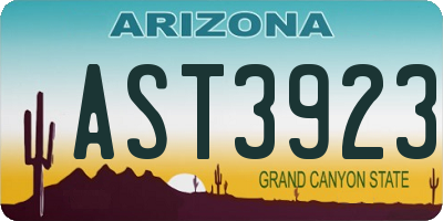 AZ license plate AST3923