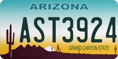 AZ license plate AST3924