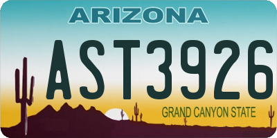 AZ license plate AST3926