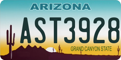 AZ license plate AST3928