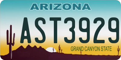 AZ license plate AST3929