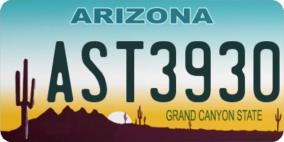 AZ license plate AST3930