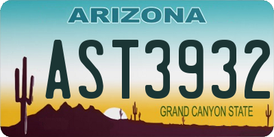 AZ license plate AST3932