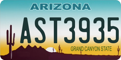 AZ license plate AST3935
