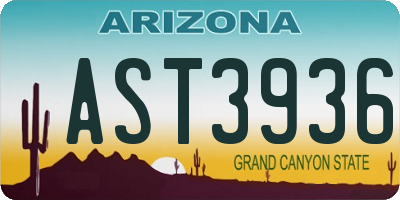 AZ license plate AST3936