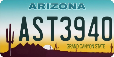 AZ license plate AST3940
