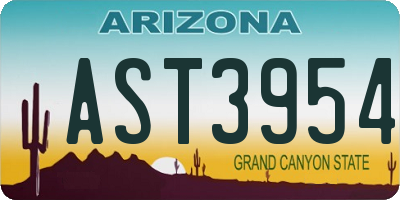 AZ license plate AST3954