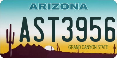AZ license plate AST3956