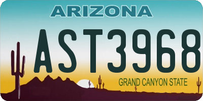 AZ license plate AST3968