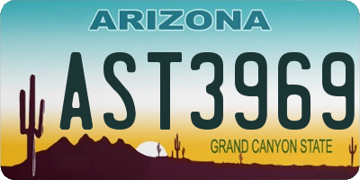 AZ license plate AST3969