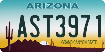 AZ license plate AST3971