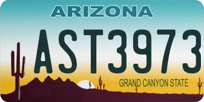AZ license plate AST3973