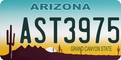 AZ license plate AST3975