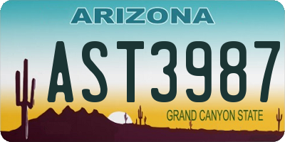 AZ license plate AST3987