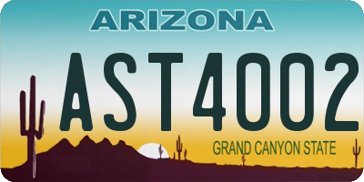AZ license plate AST4002