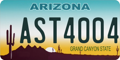 AZ license plate AST4004
